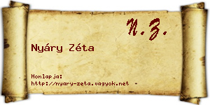Nyáry Zéta névjegykártya